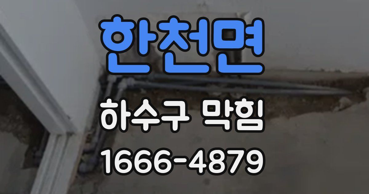 한천면 하수구 막힘