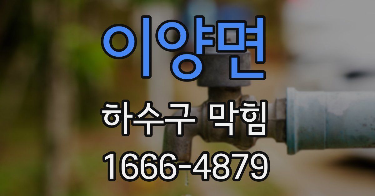 이양면 하수구 막힘