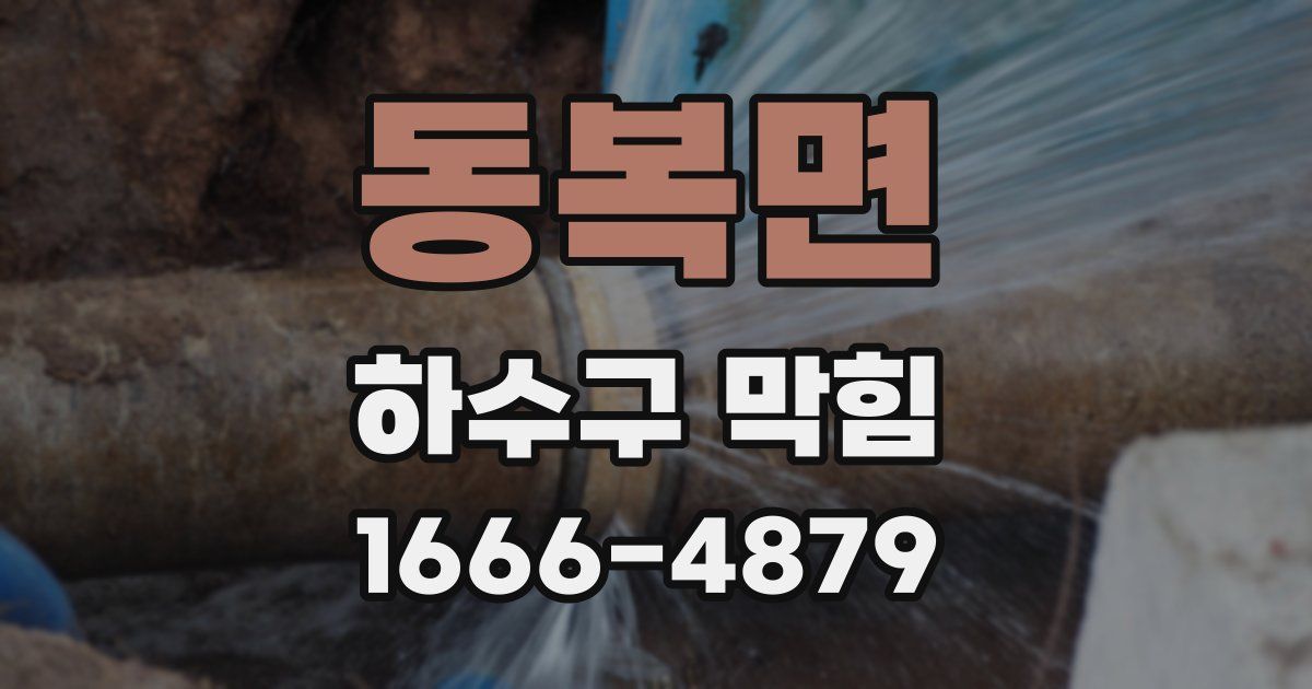 동복면 하수구 막힘