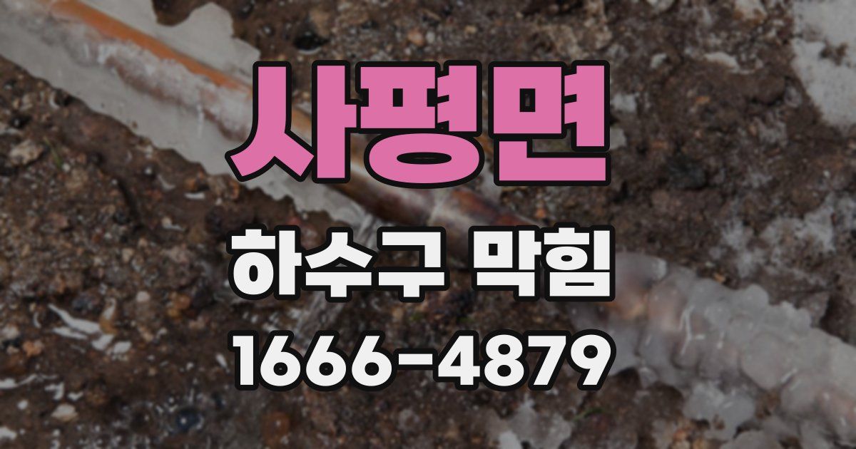 사평면 하수구 막힘