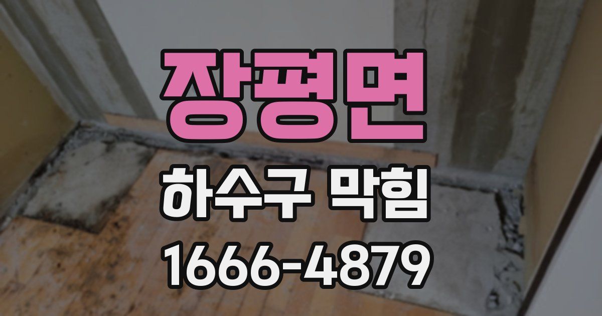 장평면 하수구 막힘