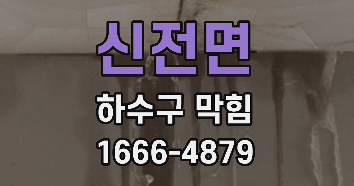 신전면 하수구 막힘