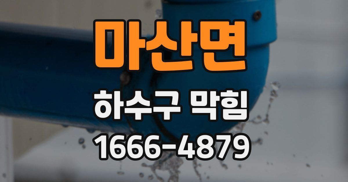 마산면 하수구 막힘