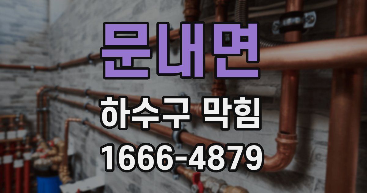 문내면 하수구 막힘