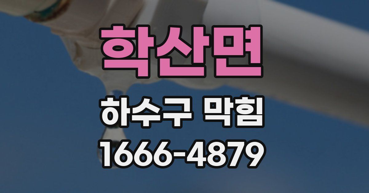 학산면 하수구 막힘