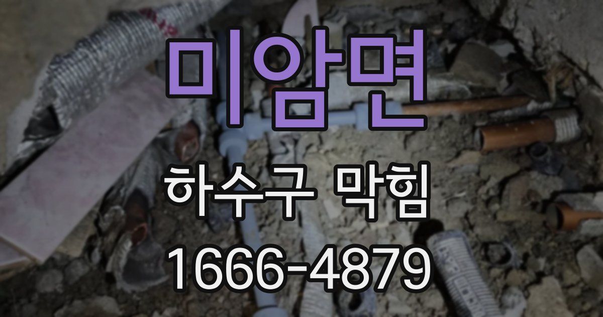 미암면 하수구 막힘