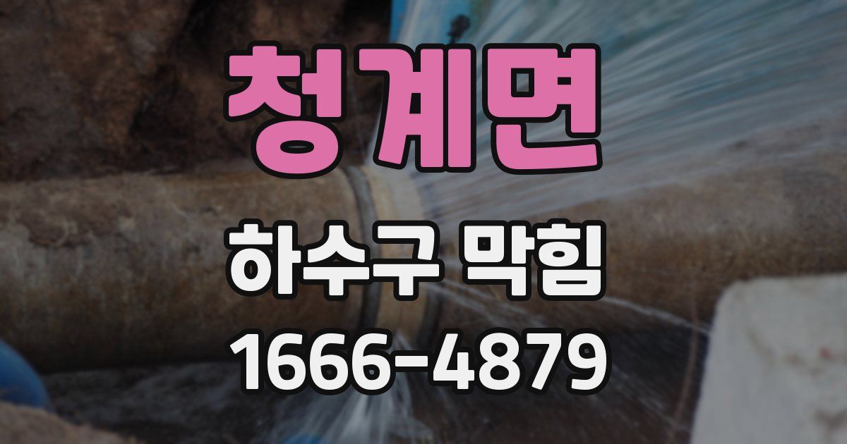 청계면 하수구 막힘