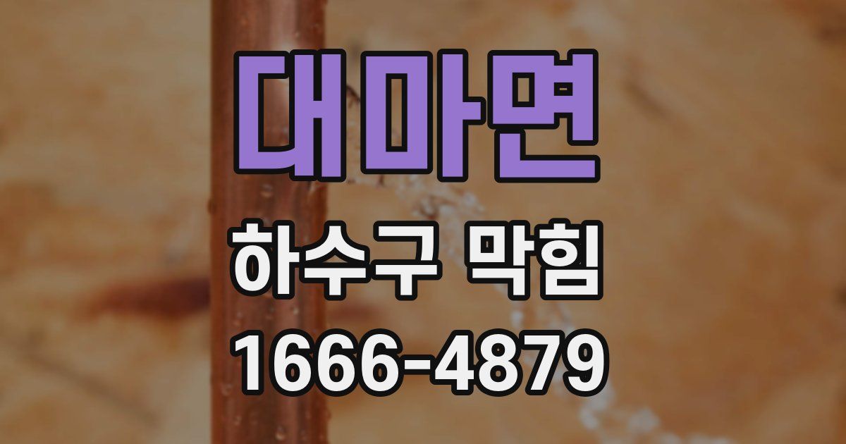 대마면 하수구 막힘