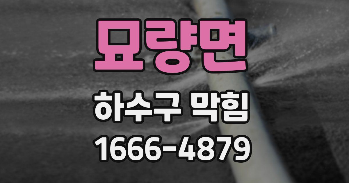 묘량면 하수구 막힘