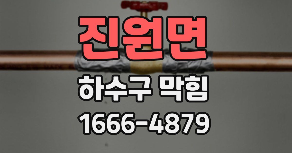진원면 하수구 막힘
