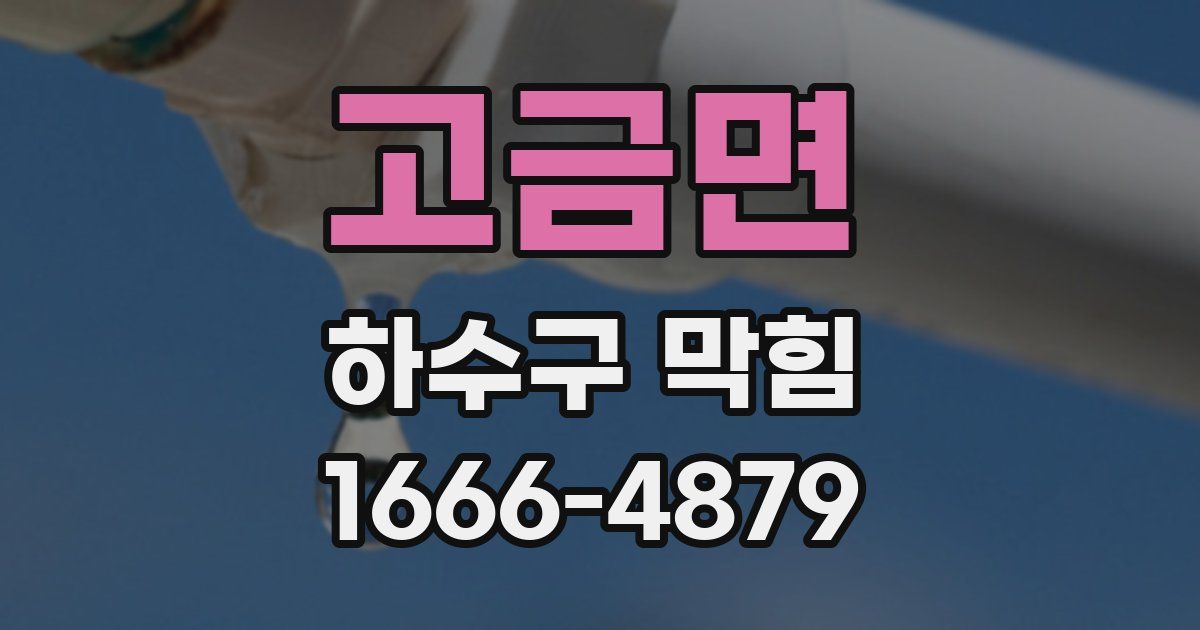 고금면 하수구 막힘