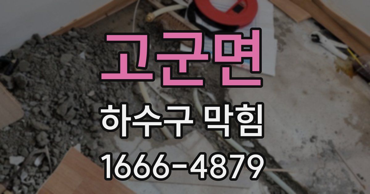 고군면 하수구 막힘