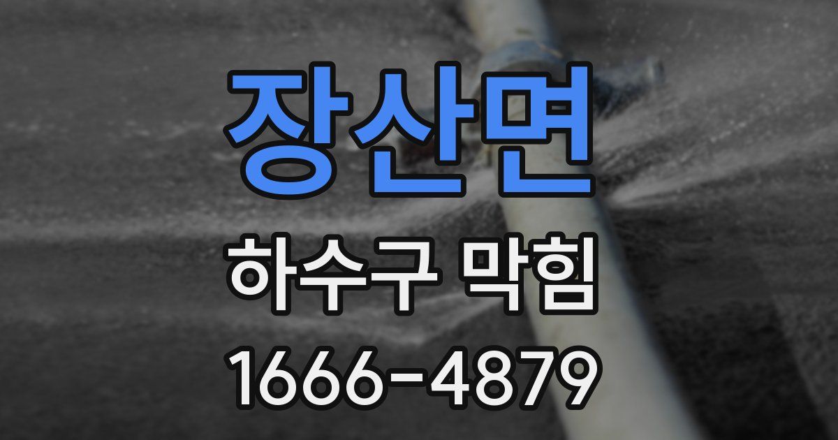 장산면 하수구 막힘