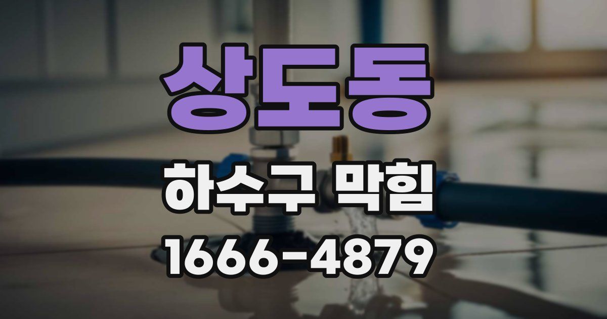 상도동 하수구 막힘
