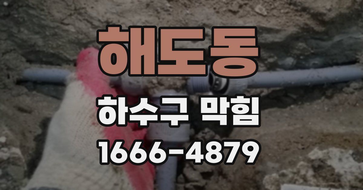 해도동 하수구 막힘