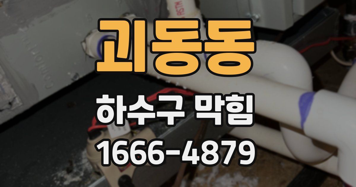 괴동동 하수구 막힘