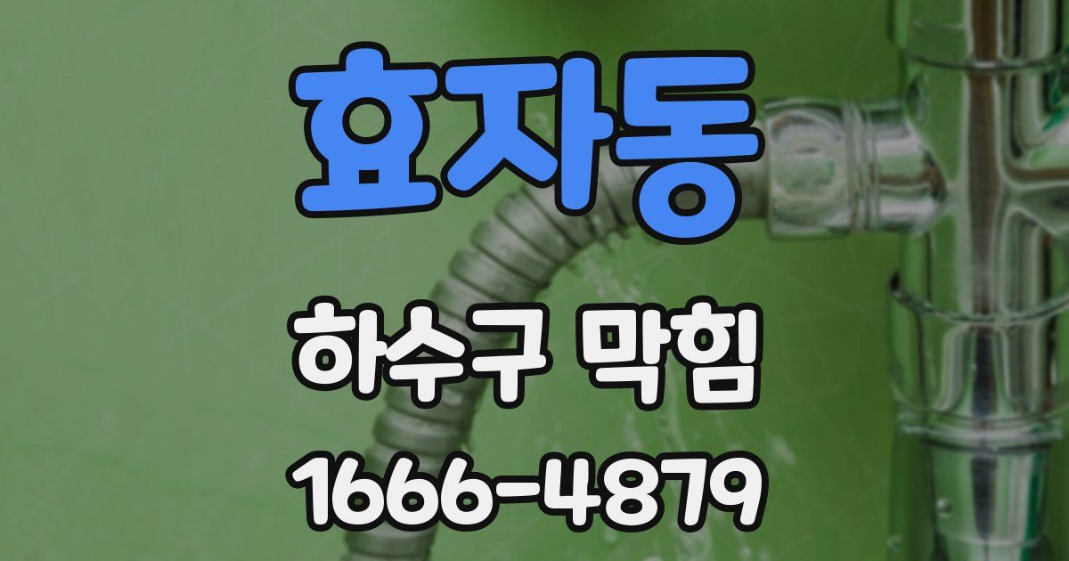 효자동 하수구 막힘