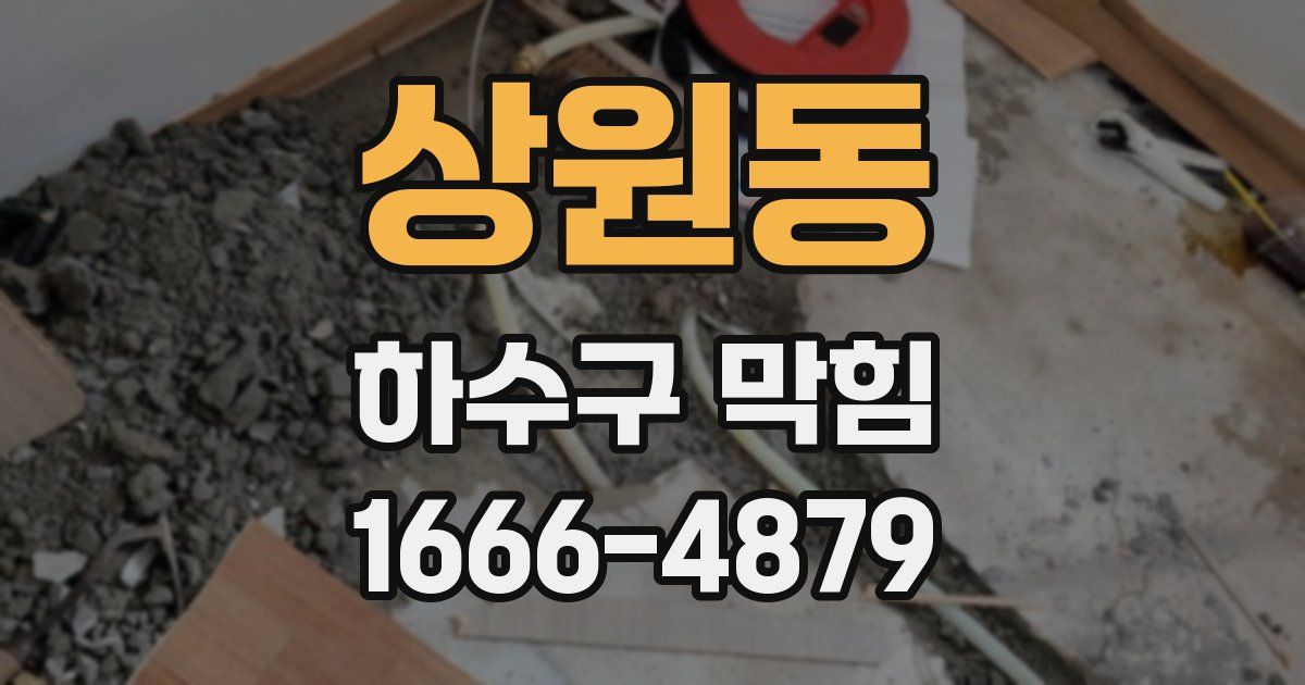 상원동 하수구 막힘