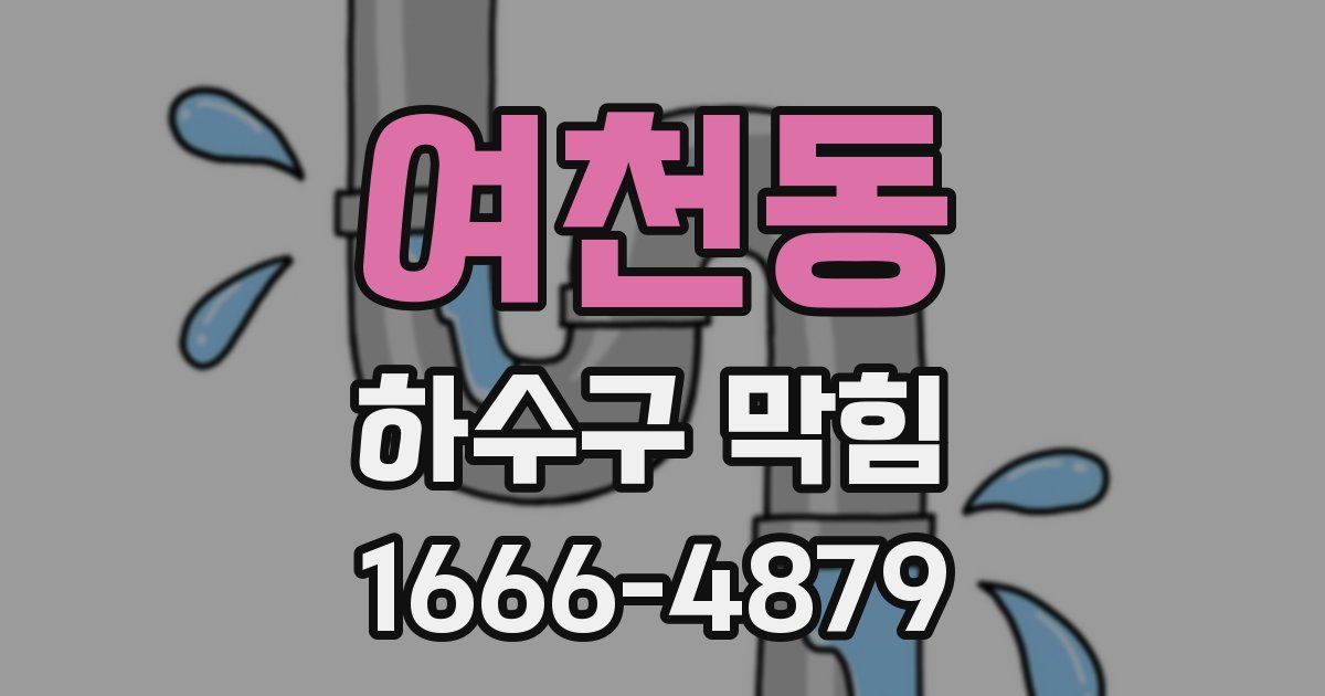 여천동 하수구 막힘