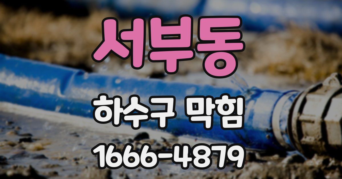 서부동 하수구 막힘