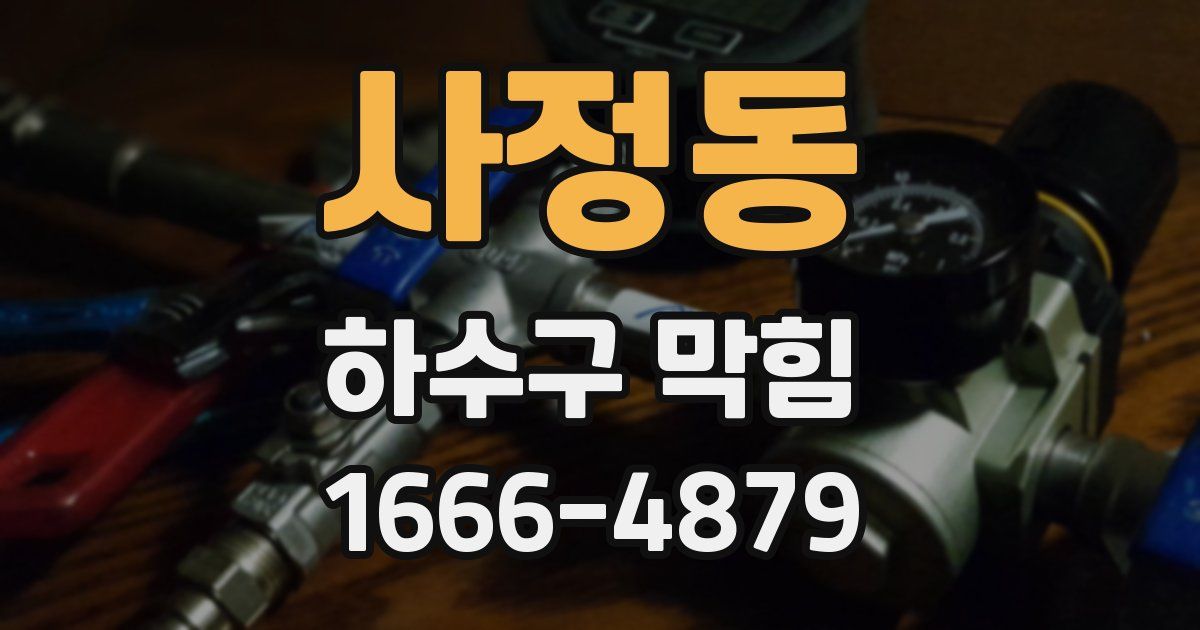 사정동 하수구 막힘