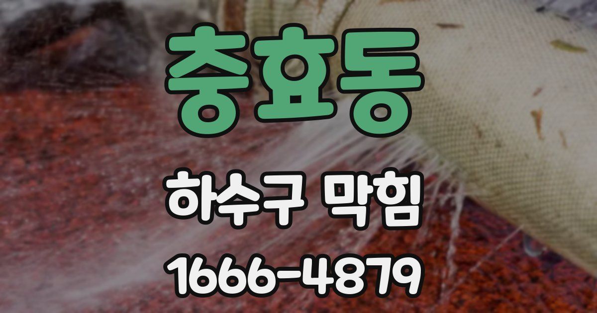 충효동 하수구 막힘