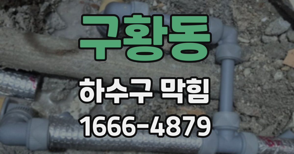 구황동 하수구 막힘