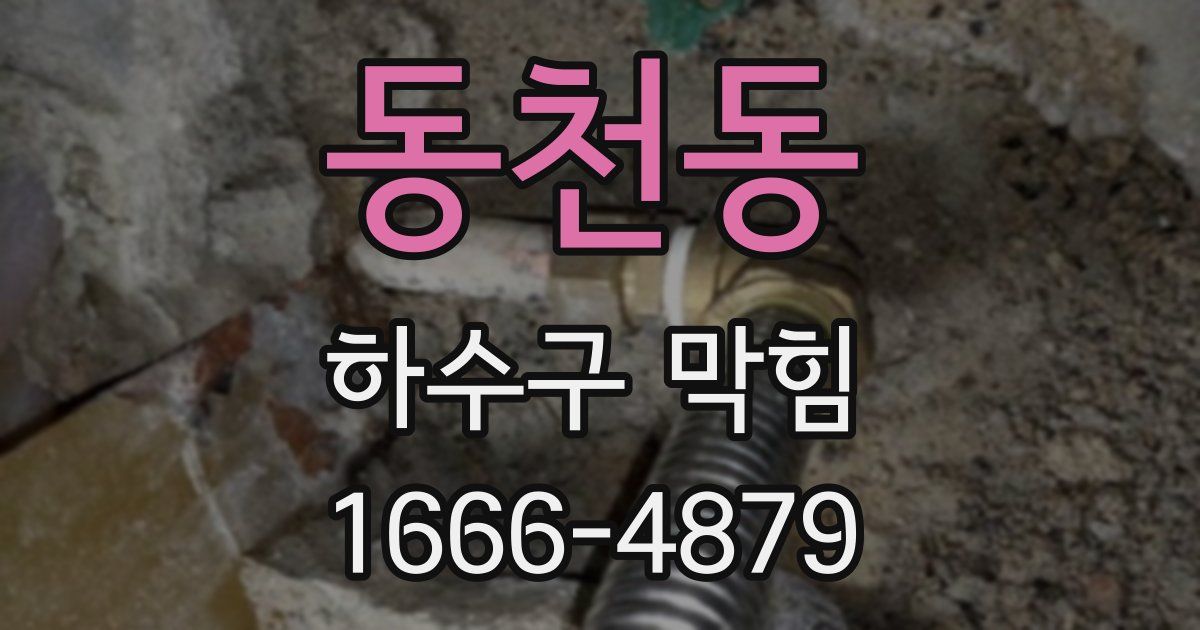 동천동 하수구 막힘