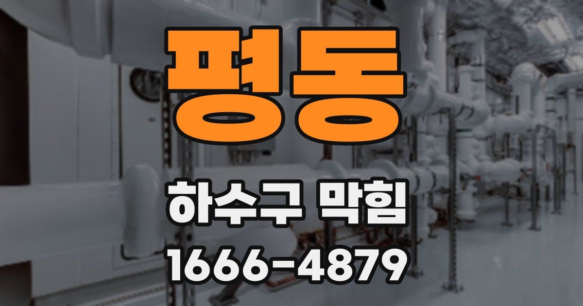 평동 하수구 막힘