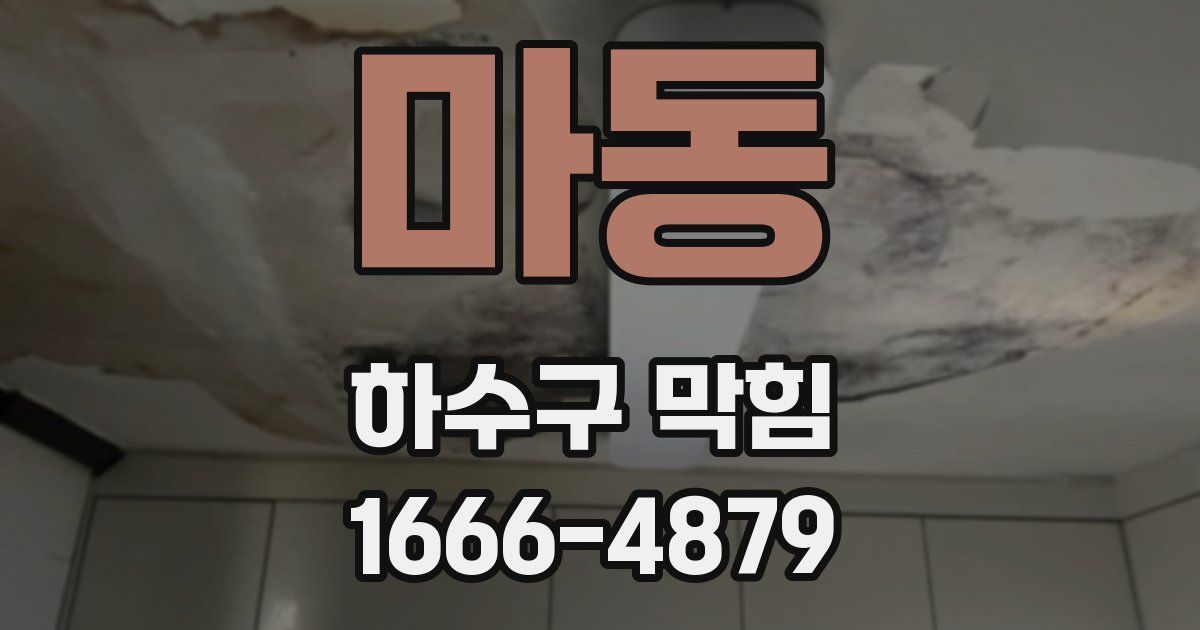 마동 하수구 막힘