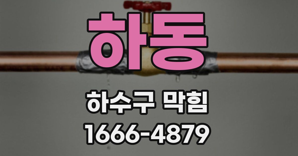 하동 하수구 막힘