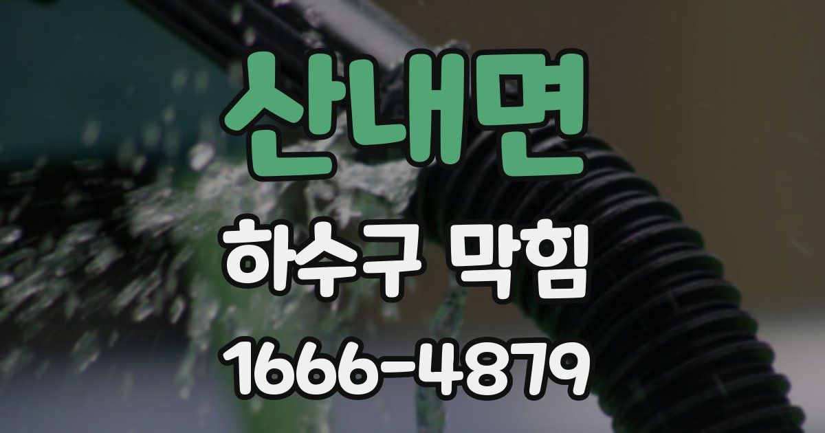 산내면 하수구 막힘
