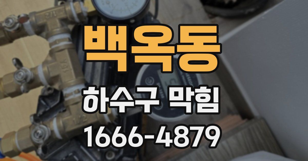 백옥동 하수구 막힘