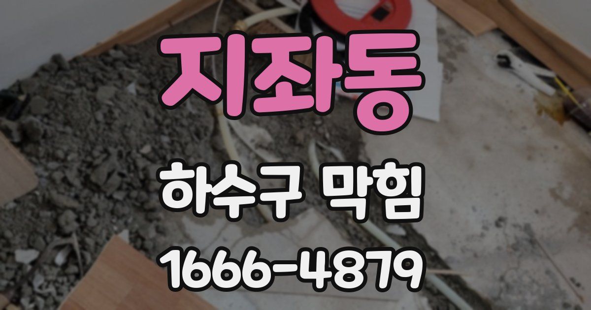 지좌동 하수구 막힘