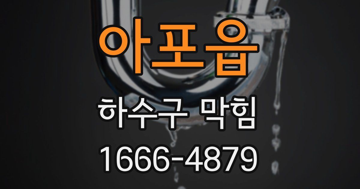아포읍 하수구 막힘