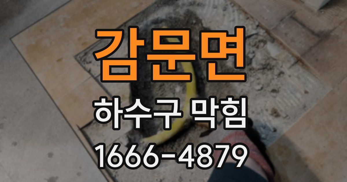 감문면 하수구 막힘
