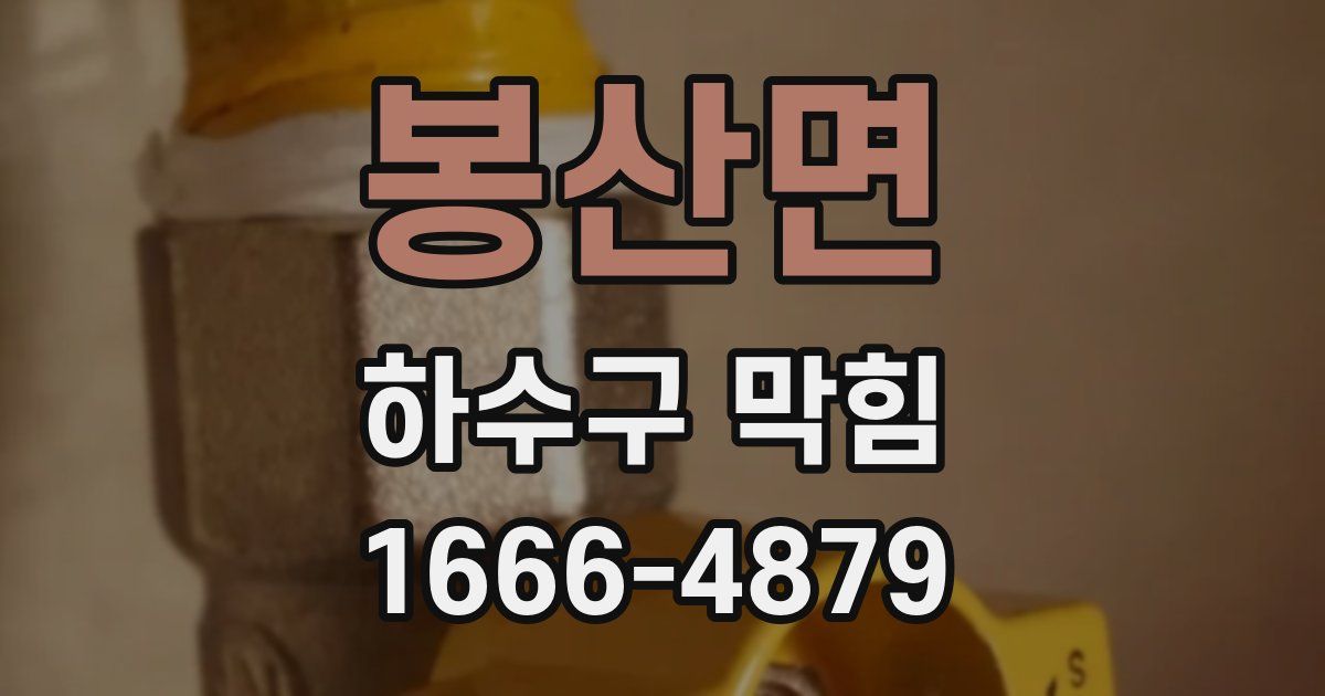 봉산면 하수구 막힘