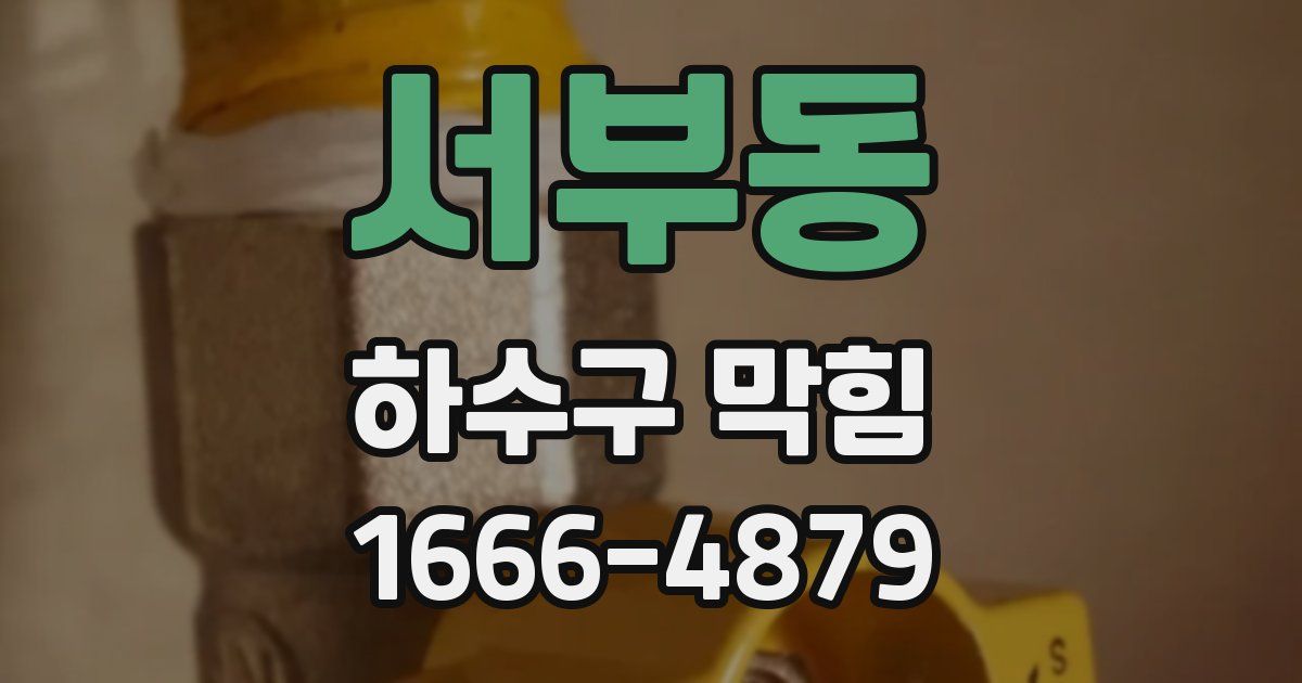 서부동 하수구 막힘