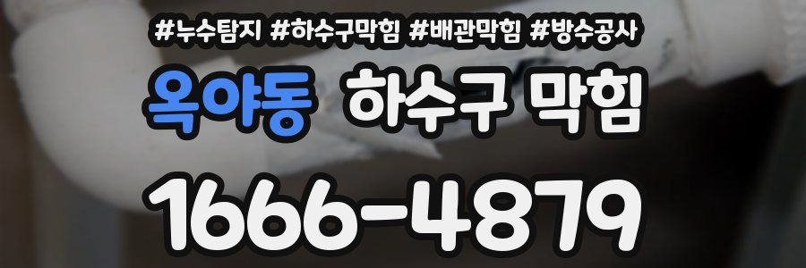 옥야동 하수구 막힘
