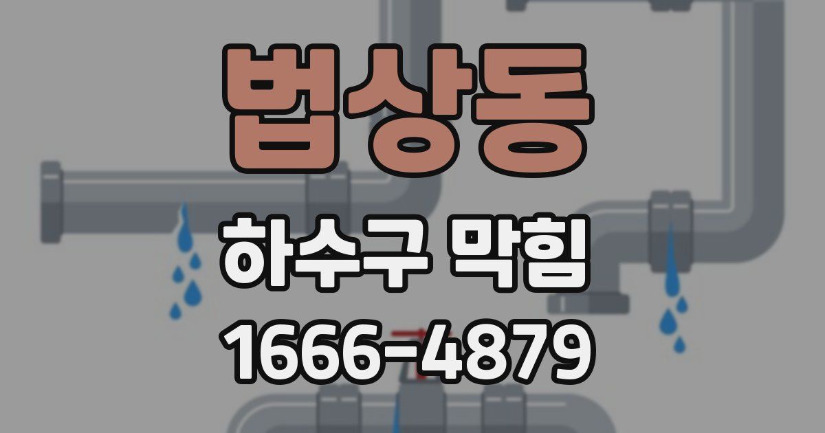법상동 하수구 막힘