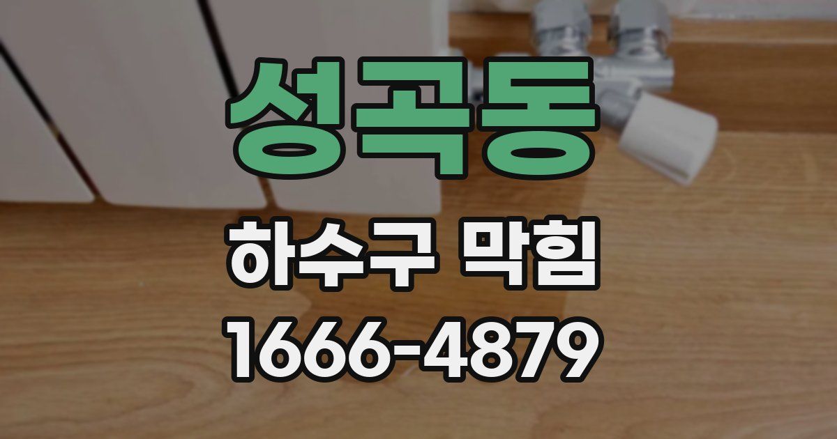 성곡동 하수구 막힘