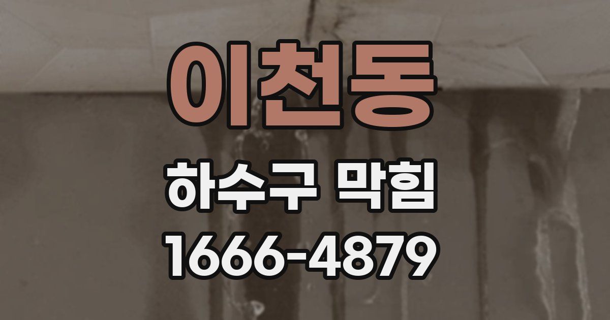 이천동 하수구 막힘