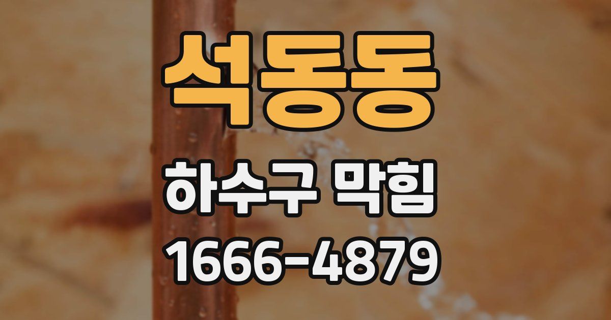 석동동 하수구 막힘