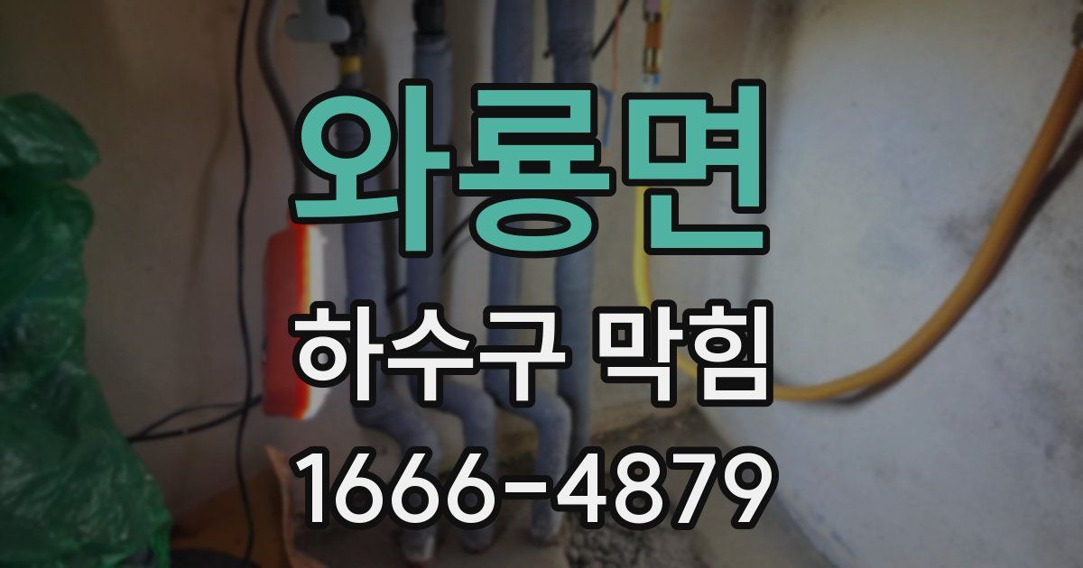와룡면 하수구 막힘