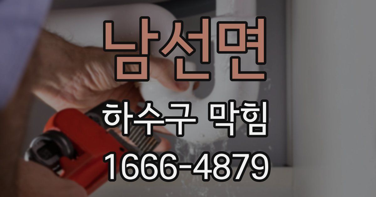 남선면 하수구 막힘