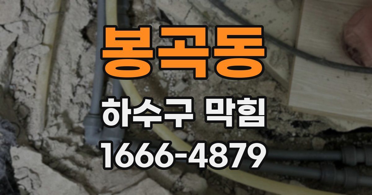 봉곡동 하수구 막힘