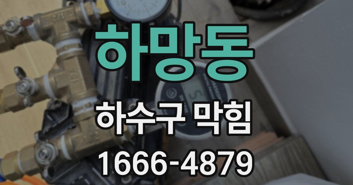 하망동 하수구 막힘