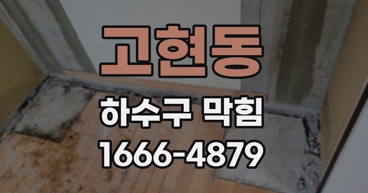 고현동 하수구 막힘