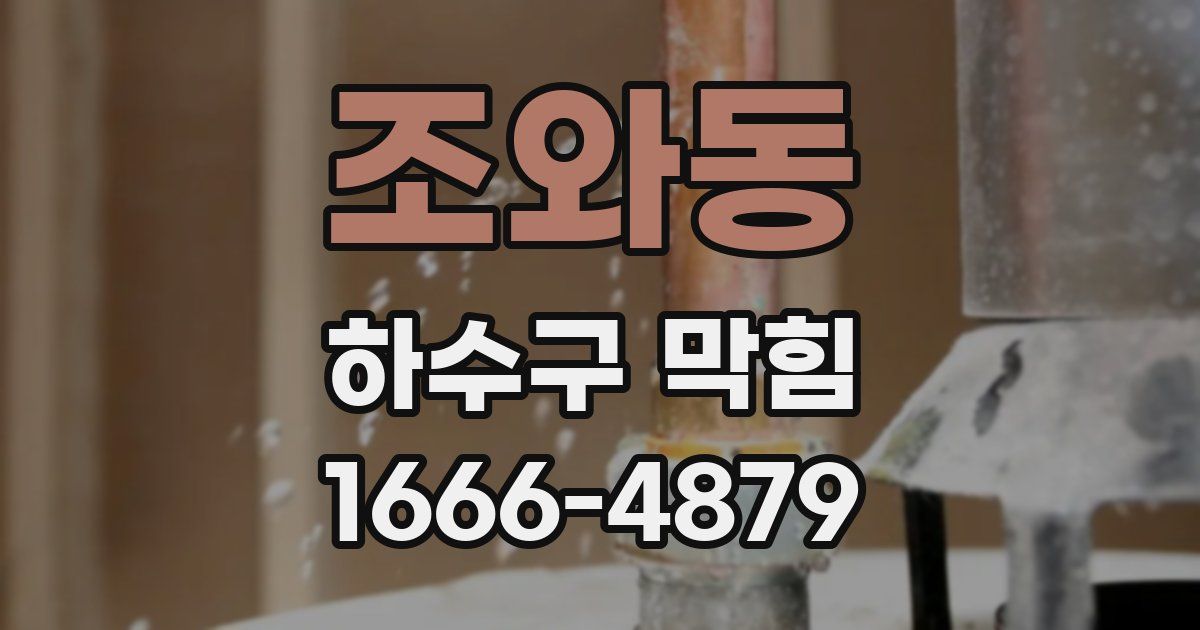 조와동 하수구 막힘