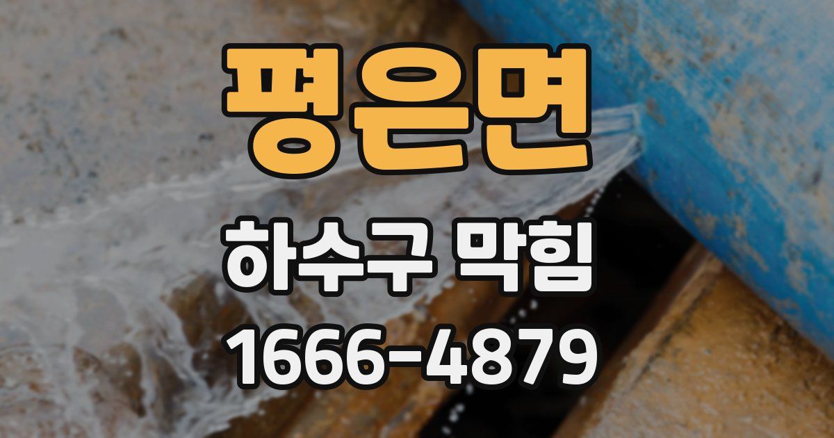 평은면 하수구 막힘